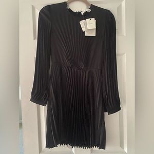 A.L.C Tavi Pleated Long-Sleeve Short dress
